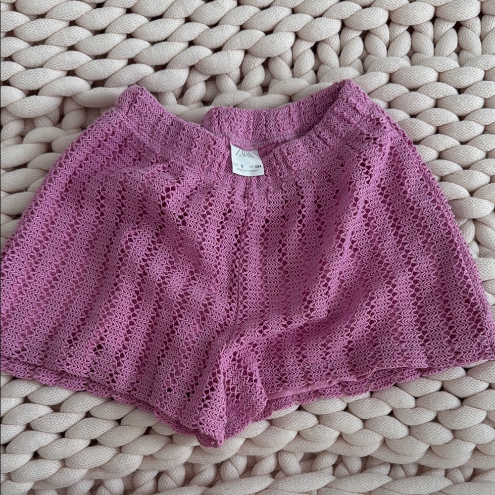 Pink Crochet Shorts